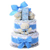 Blue Two-Tier Diaper Cake