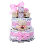 Pink Two-Tier Diaper Cake