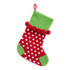 Red Dot Pom-Pom Knit Stocking
